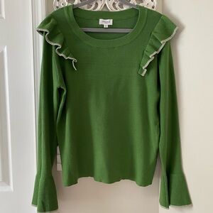 Anniewear Ruffle Bell Sleeve Knit Sweater Size XL Preppy Academia Girly Feminine